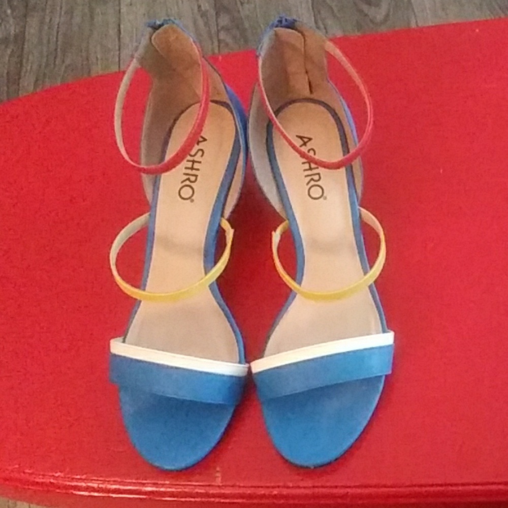 Color block 3 inch heels, size 11 wide.